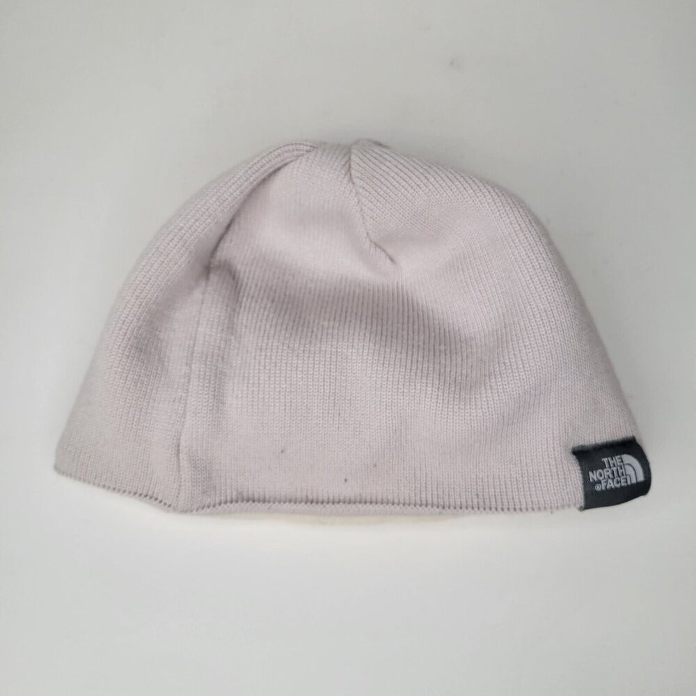 The North Face Women's Fleece Lined Beanie Hat Tan Flowers - Picture 2 of 5